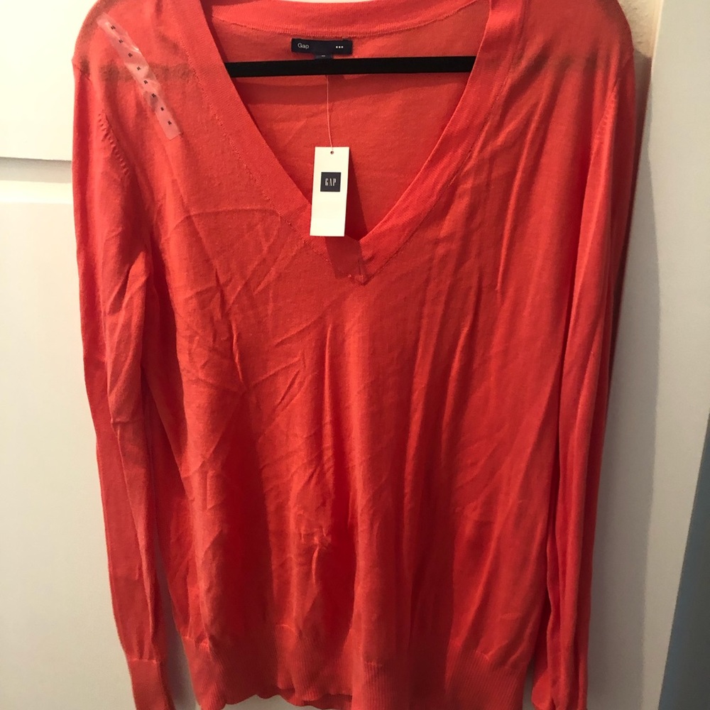 Gap light long sleeve XL coral sweater.